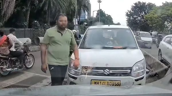 Maruti Suzuki Wagon R Driver Fined For Wrong Side Driving Maruti Suzuki Wagon R Driver Fined For Wrong Side Driving