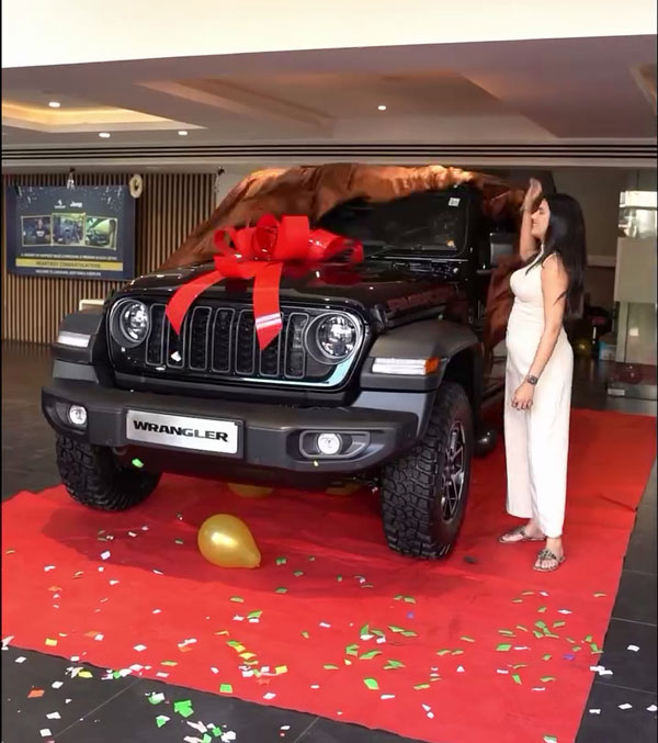 Mehreen Gandhi With Her Jeep Wrangler Rubicon