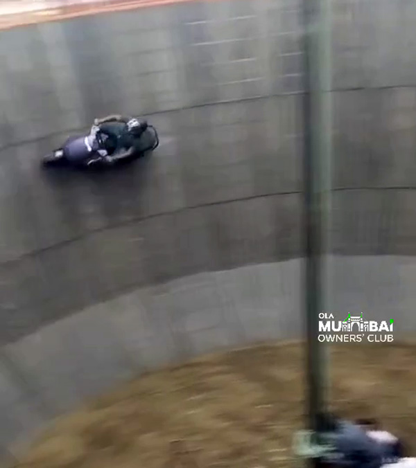 ola electric scooter rider performs