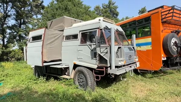 Tata army truck transformed into overlanding vehicle