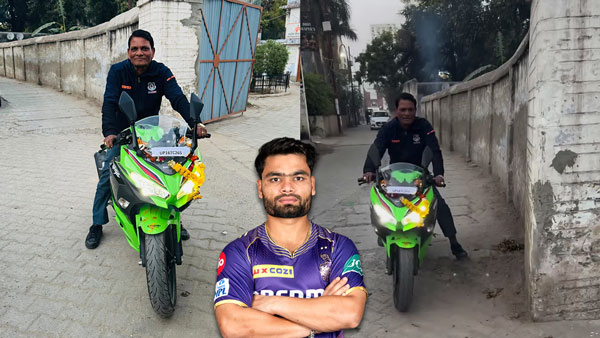 Rinku singh father uses kawasaki ninja 400