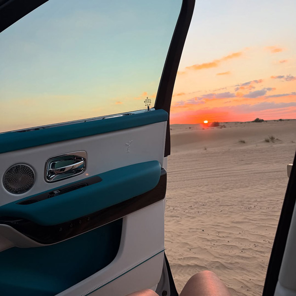 Sunset view from car Sunset view from car