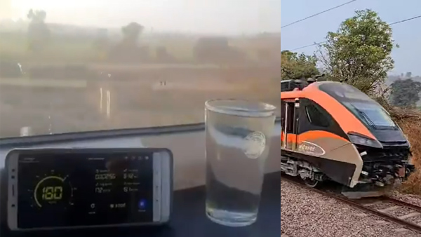Vande Bharat Sleeper Does 180 Kmph Water In Glass Remains Stable Vande Bharat Sleeper Does 180 Kmph Water In Glass Remains Stable