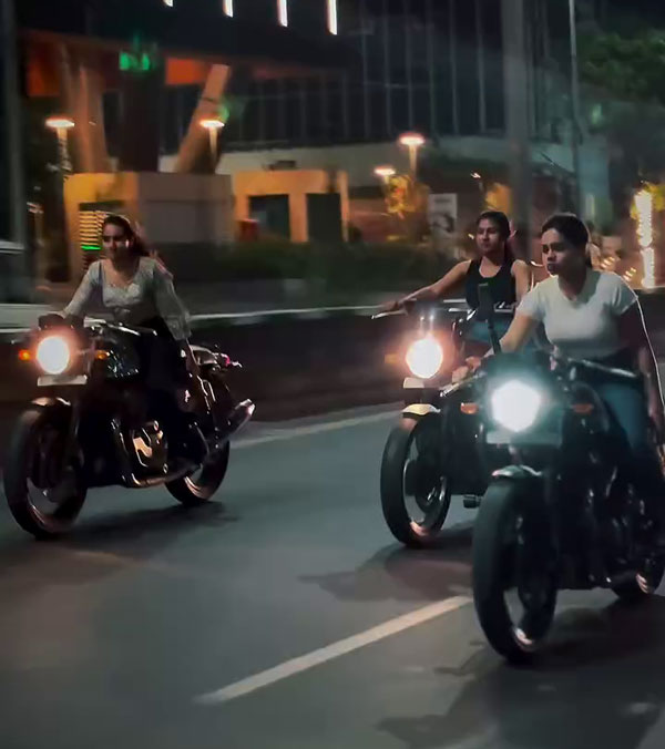 girls rides royal enfield bikes