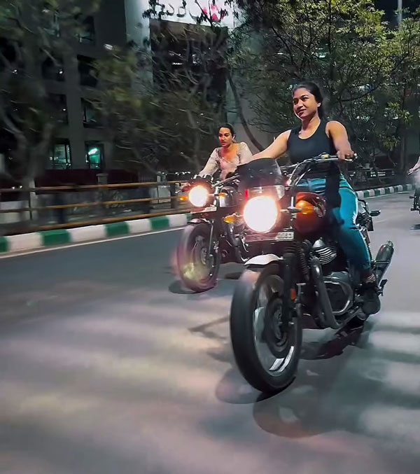 girls rides royal enfield bikes