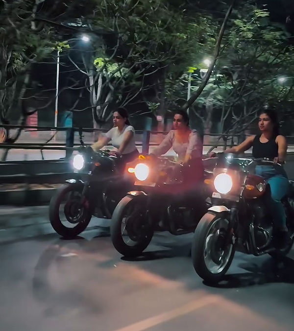 girls rides royal enfield bikes