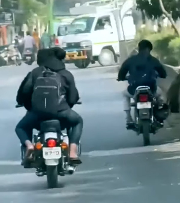 bullet bike with after-market silencer