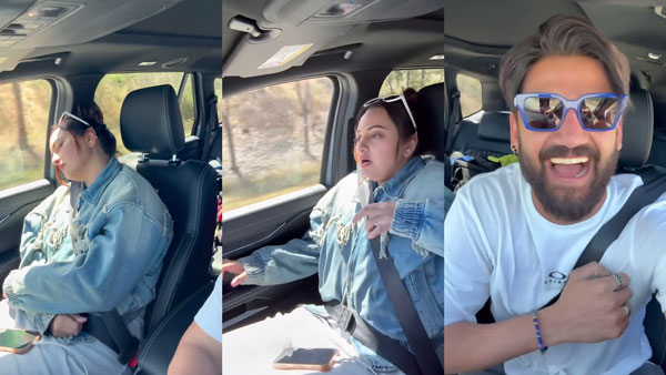 Sonakshi Sinha-Zaheer Iqbal Road Trip In Car
