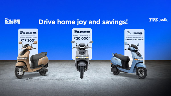 Tvs launches cashback for iqube e-scooter
