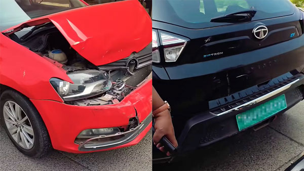 Volkswagen polo and tata nexon collision