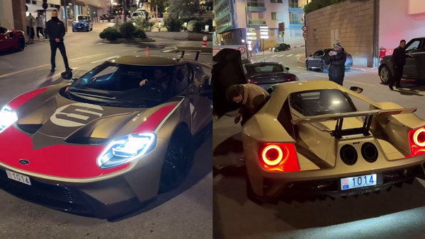 Fernando alonso drives custom gold ford gt in monaco