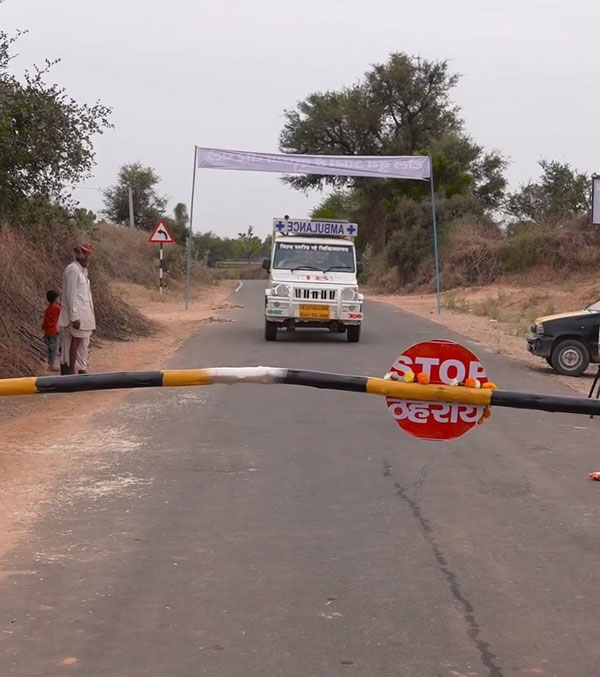 fake toll booth set-up