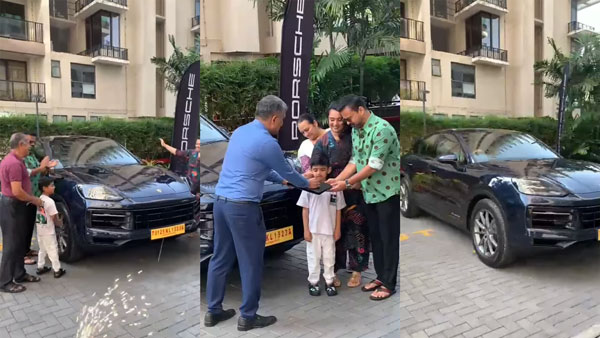 kunchacko boban spotted with porsche