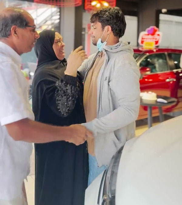 surprise car gift by son