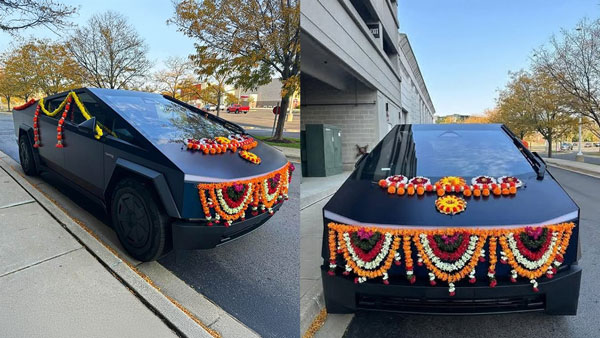 Tesla Cybertruck Becomes Indian Wedding Car