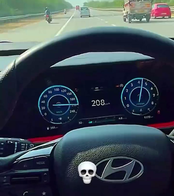 car driver reached top speed