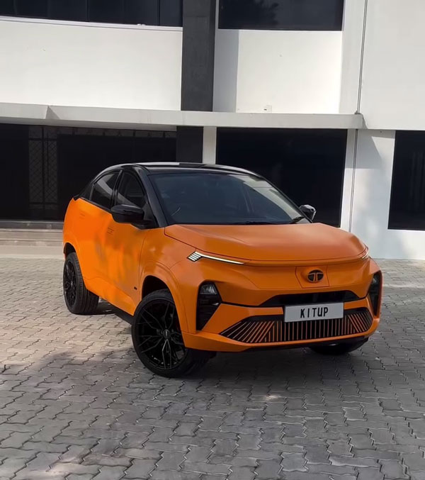 tata curvv ev in orange