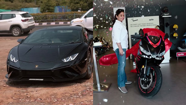 Dancer arrives in lamborghini for aprilia rs457