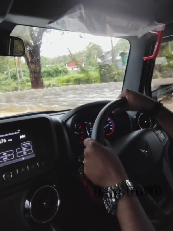 thar driver drives through water thar driver drives through water