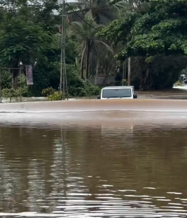 thar driver drives through water thar driver drives through water