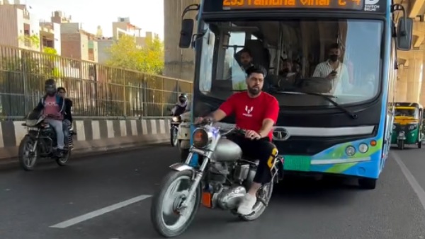 man performed stunts in road