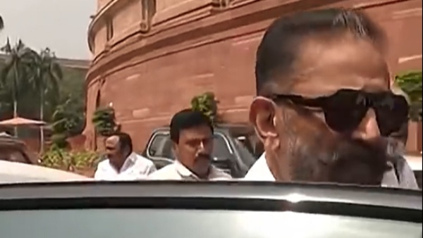 Kamal Haasan MP Arrives At Parliament In BMW i7
