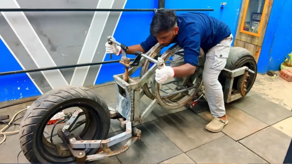 home-made futuristic designed electric bike