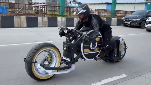 home-made futuristic designed electric bike
