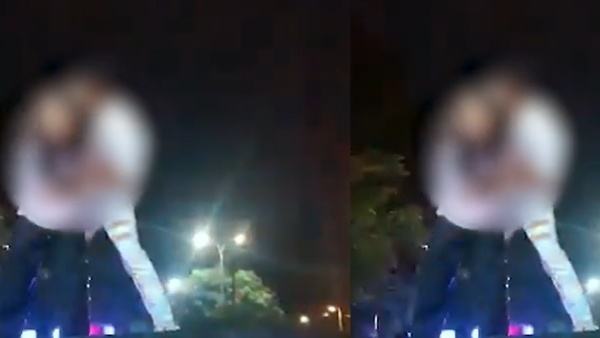 Couple Climb On Roof Of Police Jeep Couple Climb On Roof Of Police Jeep