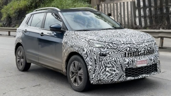 skoda kushaq facelift spotted while testing
