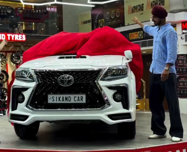 cricketer arshdeep singh modified his old toyota fortuner type-1 car