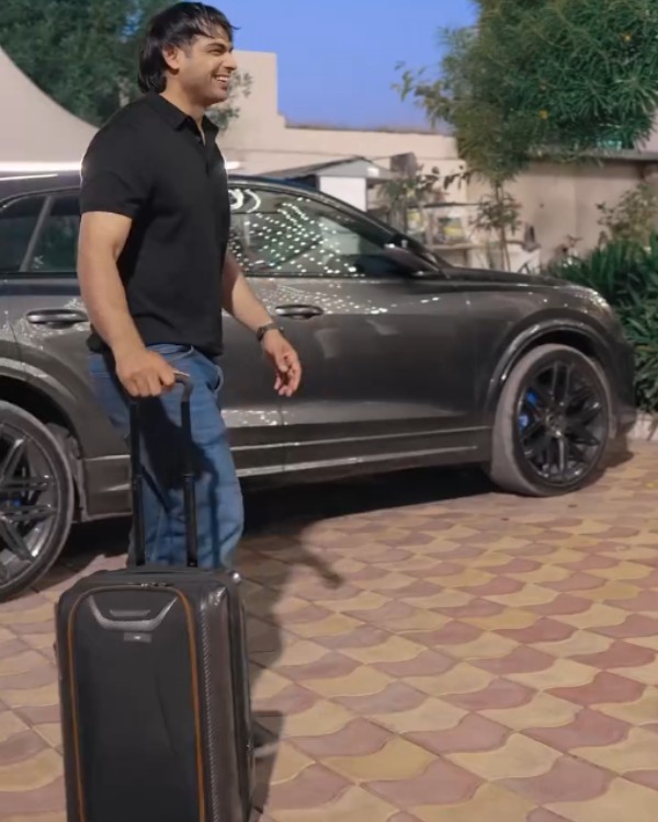 indian javelin thrower neeraj chopra arrived in brand-new audi rsq8 car