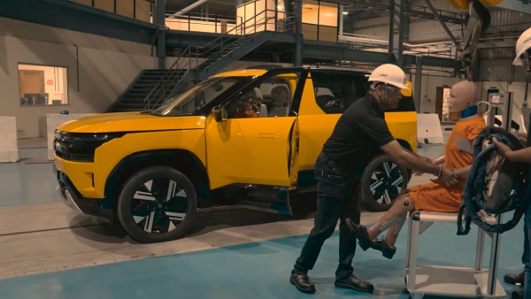 new tata sierra car-to-car crash test