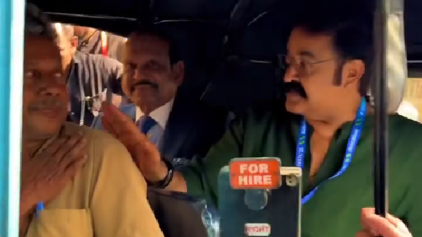 actor mohanlal arrived in electric autorickshaw