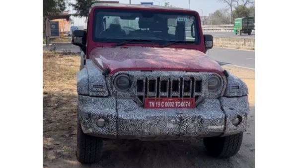 mahindra thar 3-door facelift spotted