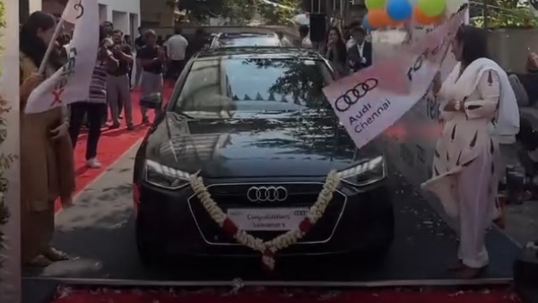 brand-new audi a4 luxury sedan cars gifted by chennai company
