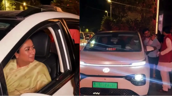 delhi chief minister rekha gupta using mg windsor ev delhi chief minister rekha gupta using mg windsor ev