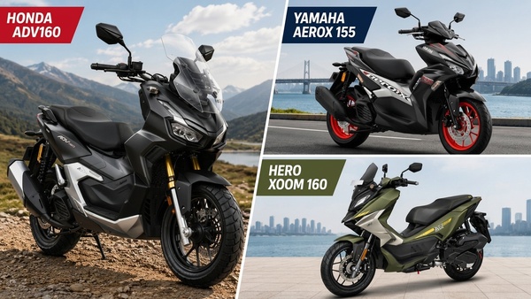 Honda ADV160 Vs Yamaha Aerox155 Vs Hero Xoom160 Comparison Collage