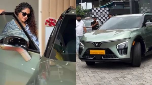 malayalam actress poornima indrajith buys brand-new vinfast vf7 electric car