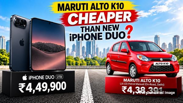 iphone Duo Vs Maruti K10 price Comparison