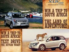 XUV500 టెస్ట్ డ్రైవ్ చేయండి, దక్షిణాఫ్రికా ట్రిప్‌ను గెలుచుకోండి