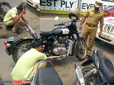 రాయల్ ఎన్ఫీల్డ్ ఓనర్ల భరతం పడుతున్న పోలీసులు: వారికి ఇదే సరైన శిక్ష