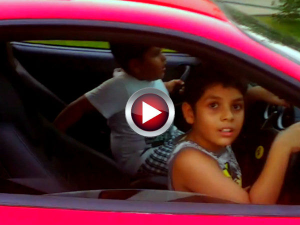 ఫెరారీ నడుపుతున్న బాలుడు