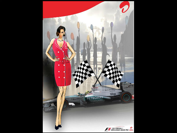 2013 ఇండియన్ గ్రాండ్ ప్రి గ్రిడ్ గర్ల్స్ కోసం కాస్ట్యూమ్స్