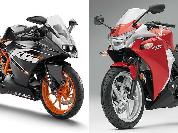 ఆర్‌సి 200 vs సిబిఆర్250ఆర్ - కొలతలు