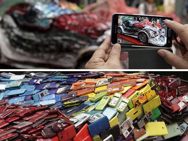 25,000 ఫోన్లతో రూపొందించబడిన కారు