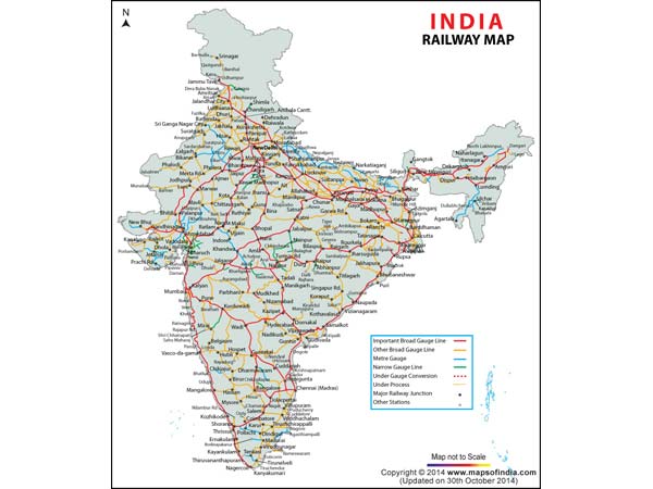 భారతీయ రైల్వే విస్తీర్ణం 