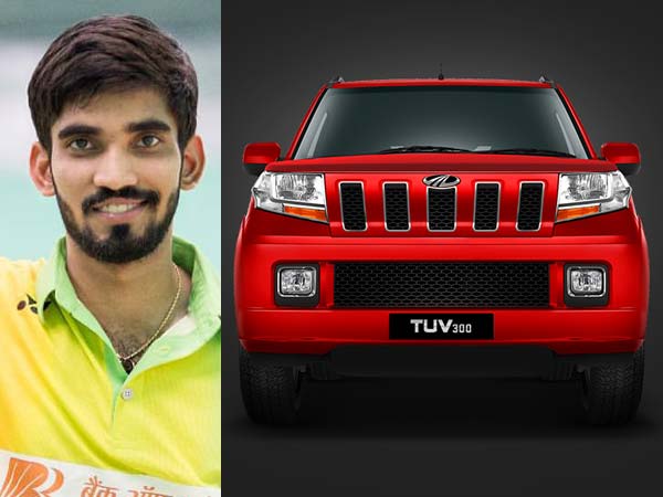 శ్రీకాంత్‌కు మహీంద్రా టియువి300 కానుకిచ్చిన ఆనంద్