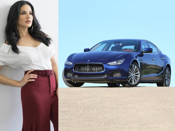 సన్నీ లియోన్ మాసేరాటి గిబ్లి నెరిస్సిమో లగ్జరీ కారు