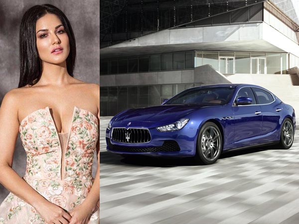 సన్నీ లియోన్ మాసేరాటి గిబ్లి నెరిస్సిమో లగ్జరీ కారు